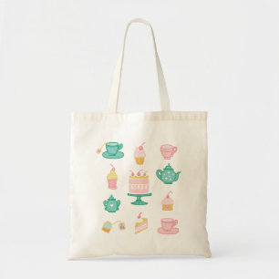 grillige theeset tote bag