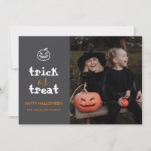 Grillige Trick or Treat Script Halloween-foto