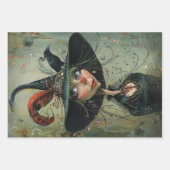 grillige trio heksen decoupage inpakpapier vel (Voorkant)