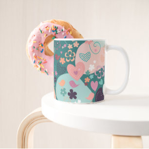 Grillige tuin in heldere pastelkleuren Koffiemok