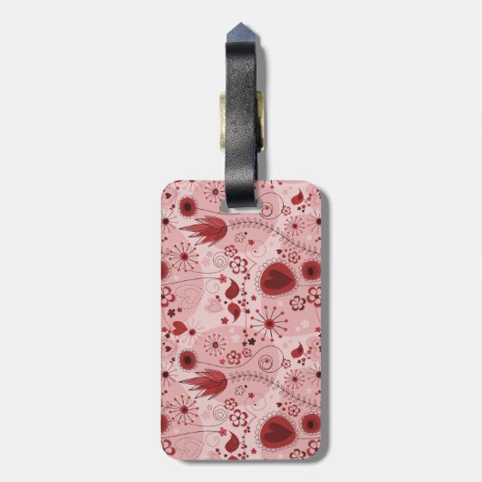 Grillige tuin in rood bagagelabel (Achterkant verticaal)