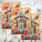 GRILLIGE TUIN SPROOKJESHUIS DECOUPAGE TISSUEPAPIER