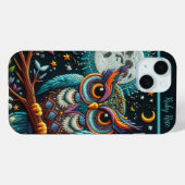 grillige uil faux borduurwerk Case-Mate iPhone case (Achterkant (horizontaal))