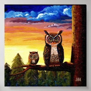 Grillige Uil Kunst Bosmaan Creationarts Poster