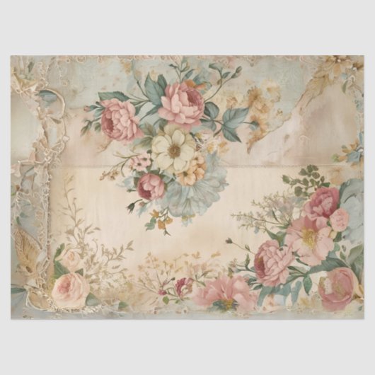 grillige Victoriaans Rozen tissue paper Tissuepapier (Voorkant)