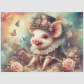 grillige  Victoriaans varkendecoupage Tissuepapier (Voorkant)