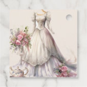 Grillige Victoriaanse Trouwjurk Bruidsdouche Bedankjes Labels (Achterkant)