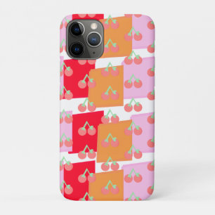 Grillige Vierkanten Rood Oranje Roze Kersen iPhone 11 Pro Hoesje