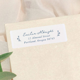 Grillige Vintage Bloem Retouradres Etiket