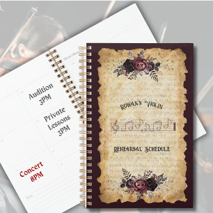 Grillige Vintage Viool Oefenschema Logboek Planner