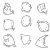 Grillige vissen sticker (Voorkant)