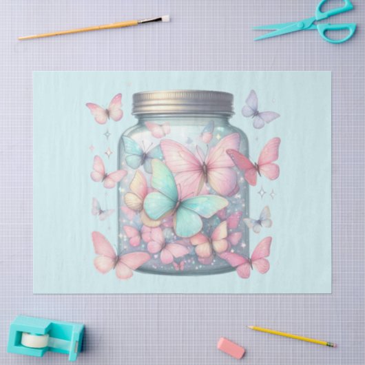 Grillige Vlinders in een Pot Tissuepapier (Craft)