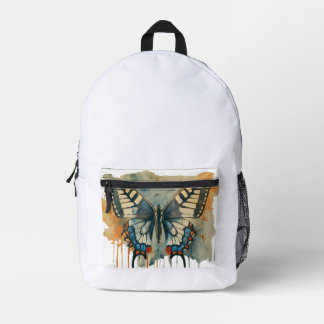 grillige vlinders op blokpapier." bedrukte rugzak