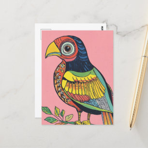 grillige vogel briefkaart