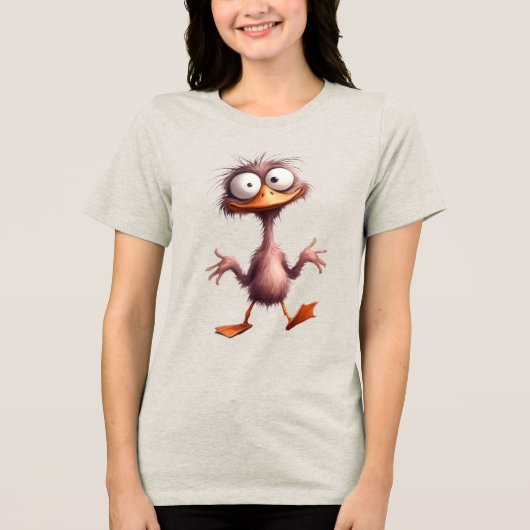 Grillige vogel Tri-Blend shirt (Voorkant)
