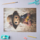 grillige vogelverschrikker met zonnebloemen tissuepapier (Craft)