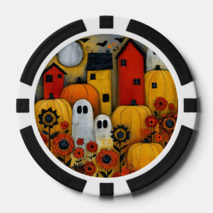 Grillige Volkskunst Halloween Patch Poker Chips