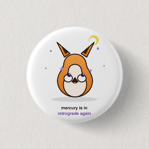 Grillige Vos Illustratie Ronde Button 3,2 Cm