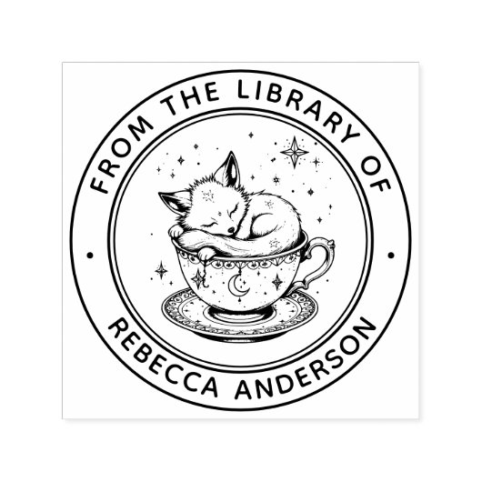 grillige vossenboekenstempel  zelfinktende stempel (Design)