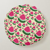 Grillige Watermeloenen Mooie Zomer Fruit Patroon  Rond Kussen (Achterkant)