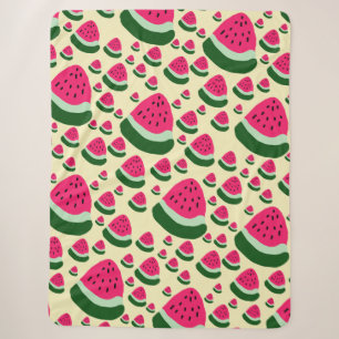 Grillige Watermeloenen Mooie Zomer Fruit Patroon Sherpa Deken