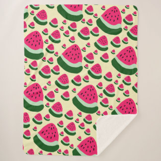 Grillige Watermeloenen Mooie Zomer Fruit Patroon Sherpa Deken