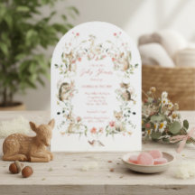 Grillige Waterverf Bloemige Bos Baby Shower