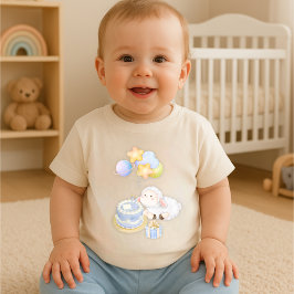 Grillige Waterverf Lam Verjaardag peuter t-shirt