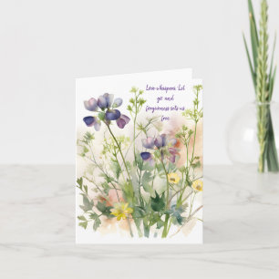 Grillige Waterverf Lente Mix Bloemen Zonnige Dag Kaart