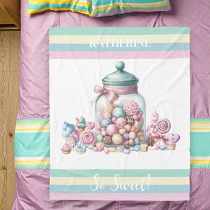 Grillige Waterverf Zoete Snoepjes Fleece Deken
