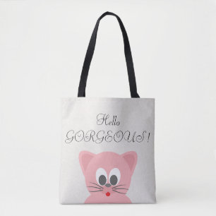Grillige Whimsical Kat Glitterig-Hallo Mooi Draagtas