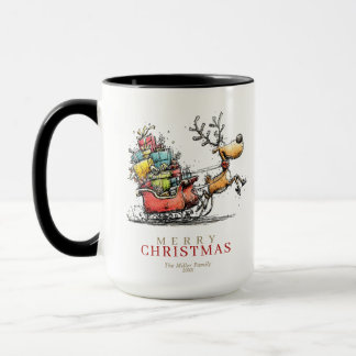 Grillige Whimsical Rendier Kerstmis Mok