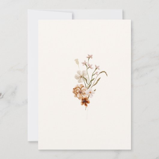 grillige wilde bloem | Gedroogde bloemen Bruiloft Kaart (Achterkant)