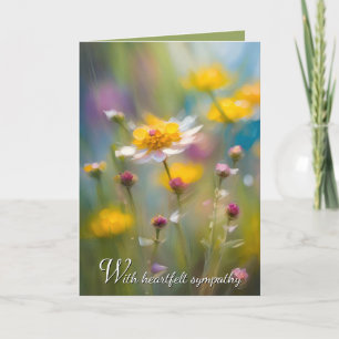 Grillige Wilde Bloemen Condoleance Kaart