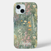 grillige Wildflower Garden Custom Name Case-Mate iPhone Case (Achterkant)