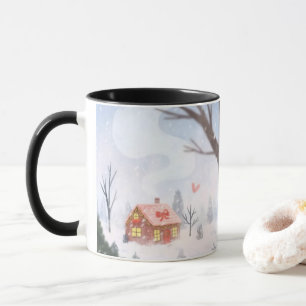 Grillige Winterhuis Mok