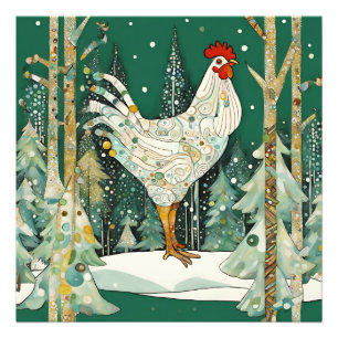 grillige winterscène foto afdruk