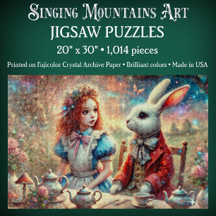 Grillige Wonderland Illustratie Alice & Konijn Legpuzzel