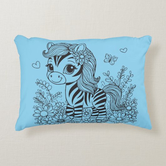 Grillige Zebra Accent Kussen (Voorkant)