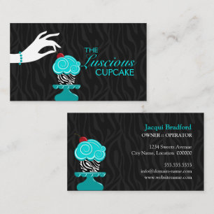 Grillige Zebra Cupcake Bakkerij Visitekaartje