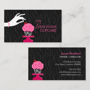 Grillige Zebra Cupcake Bakkerij Visitekaartje