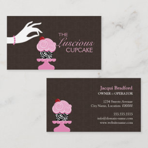 Grillige Zebra Cupcake Bakkerij Visitekaartjes