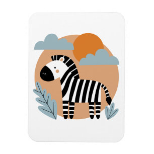 Grillige zebra Scandinavische invloeden Magneet