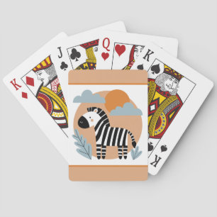 Grillige zebra Scandinavische invloeden Pokerkaarten
