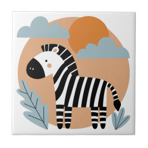 Grillige zebra Scandinavische invloeden Tegeltje