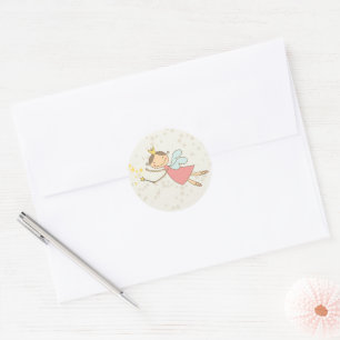 Grillige Zoete Fee Prinses Meisje Verjaardagsfeest Ronde Sticker