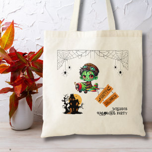 Grillige Zombie Piloot Vliegtuig Kinderen Hallowee Tote Bag