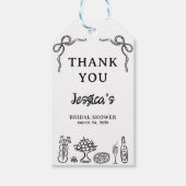 Grillige Zwarte Handgetekende Bruiloftsshowers  Cadeaulabel (Voorkant)