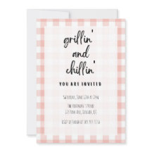 Grillin' and Chillin' Gingham BBQ Uitnodiging