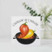 Grillin' and Chillin' Invitation Kaart (Staand voorkant)
